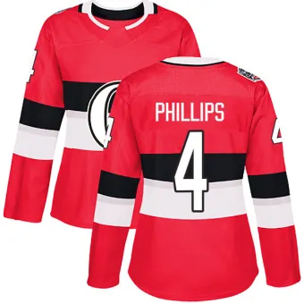 Women's Chris Phillips Ottawa Senators 2017 100 Classic Jersey - Red Authentic