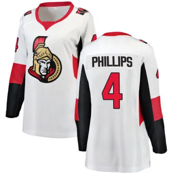 Women's Chris Phillips Ottawa Senators Away Jersey - White Breakaway