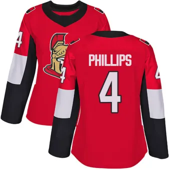 Women's Chris Phillips Ottawa Senators Home Jersey - Red Authentic