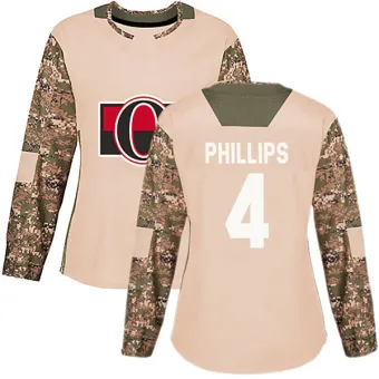 Women's Chris Phillips Ottawa Senators Veterans Day Practice Jersey - Camo Authentic