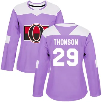 Women's Lassi Thomson Ottawa Senators Fights Cancer Practice Jersey - Purple Authentic
