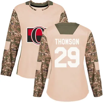 Women's Lassi Thomson Ottawa Senators Veterans Day Practice Jersey - Camo Authentic