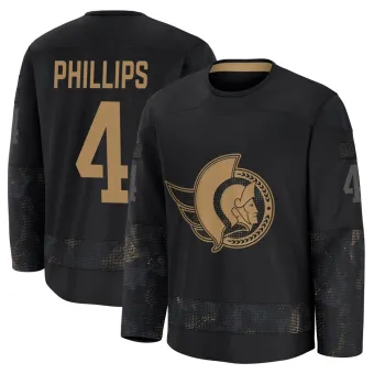 Youth Chris Phillips Ottawa Senators 2024 Military Appreciation Practice Jersey - Black Premium