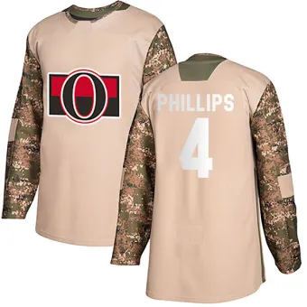 Youth Chris Phillips Ottawa Senators Veterans Day Practice Jersey - Camo Authentic