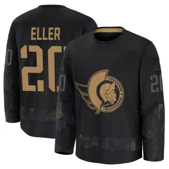 Youth Lars Eller Ottawa Senators 2024 Military Appreciation Practice Jersey - Black Premium
