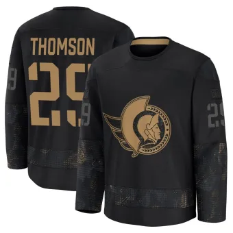 Youth Lassi Thomson Ottawa Senators 2024 Military Appreciation Practice Jersey - Black Premium